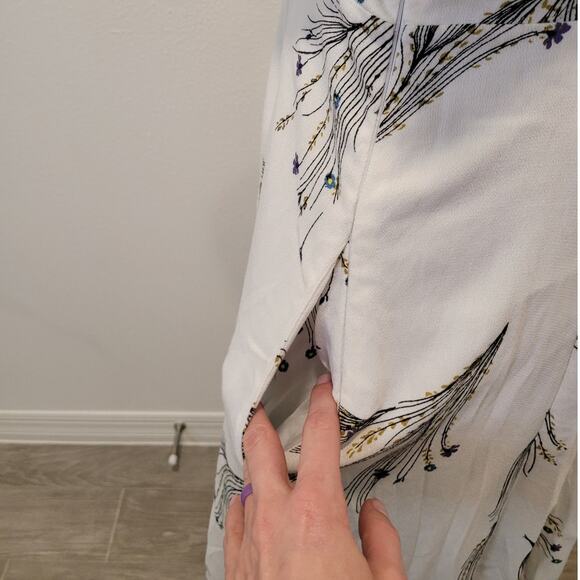 Free People Retro Boho Midi Dress Surplice V-Neck Size 4 Deep V Bohemian EUC - Picture 6 of 15